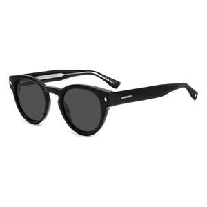 A0610Z New DSQUARED2 Black Round D2 0077/S 807 IR Sunglasses Women